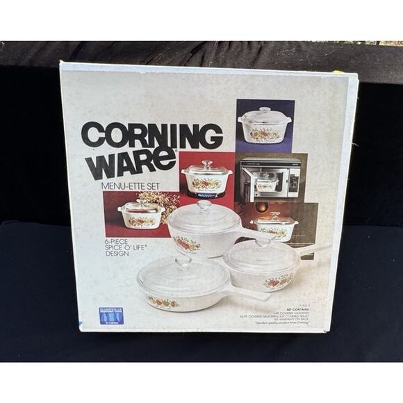 Vintage Corning Ware Menu-ette 6 Piece Set Spice Of Life NIB P-100-8 New! Sealed - Picture 8 of 8